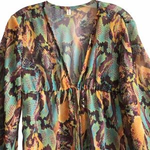 Pilyq Sheer Snakeskin Swim Coverup S/XS EPC